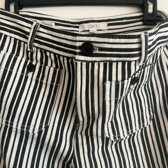 LOFT Black and White Striped Chinos - Picture 3 of 4